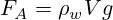 F_A=\rho_w Vg